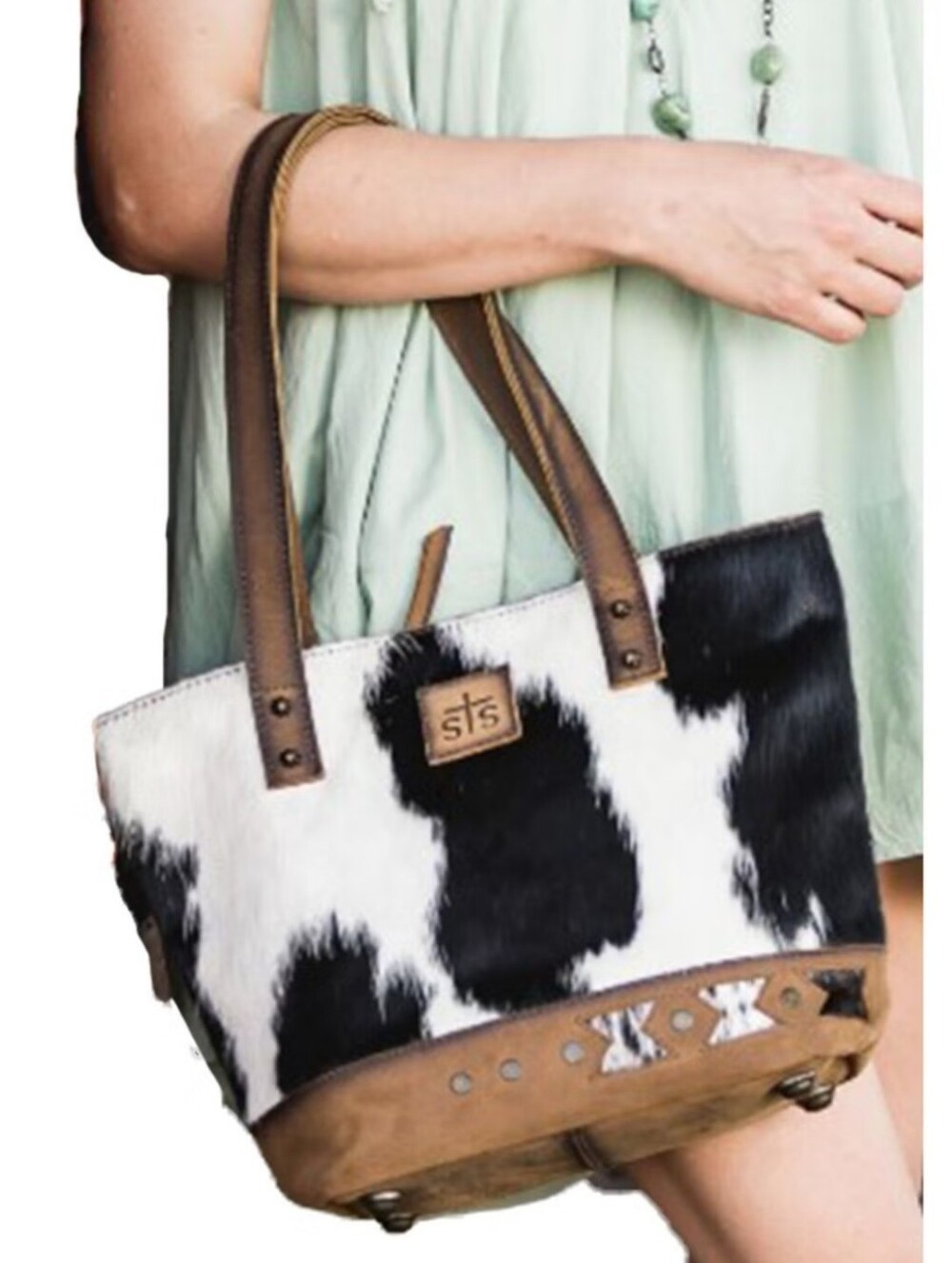 STS Ranchwear by Carroll Women's Cowhide Brown Leather Tote Bag